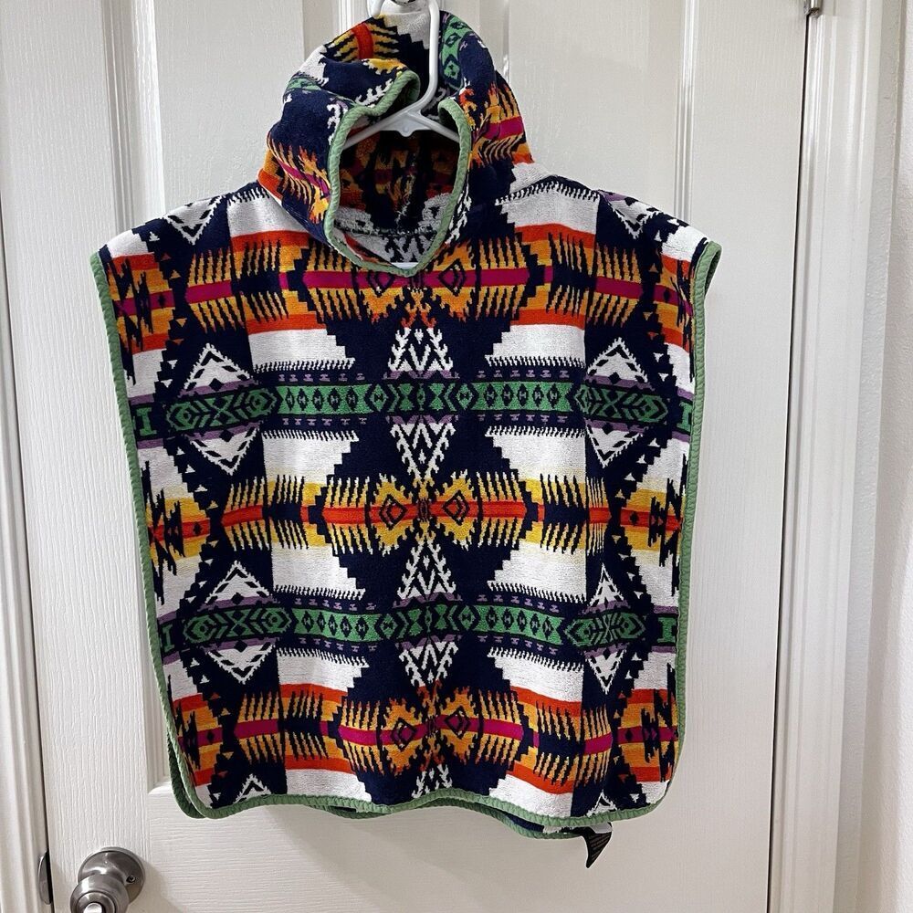 Pendleton Eagle Rock Kids Hooded Towel Poncho Terry Cloth Aztec Geometric OS